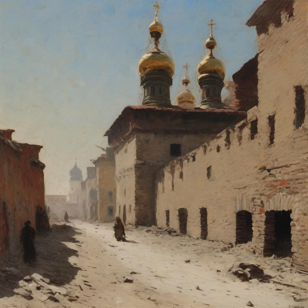 Παραδοσιακή εκκλησία με χρυσούς τρούλους σε παλιά ρωσική πόλη, ιστορία και αρχιτεκτονική της Ανατολικής Ευρώπης.